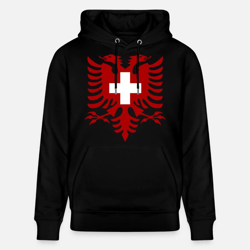 Drapeau de l’Albanie Suisse - Sweat à capuche bio CRUISER Stanley/Stella Unisexe - noir