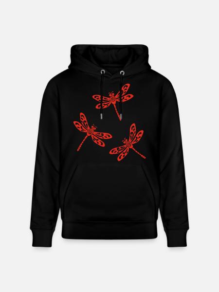 Trio roter Libellen - Stanley/Stella Unisex Bio-Hoodie CRUISER  - Schwarz