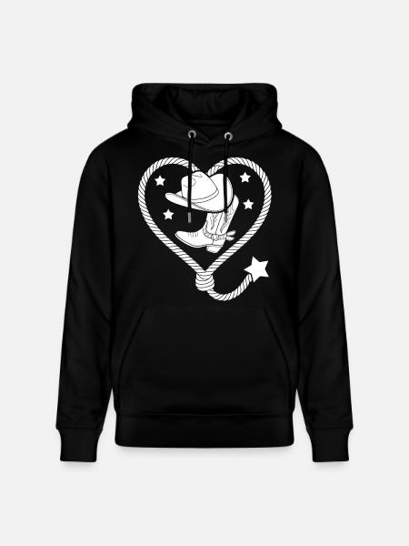 Heart Lasso Line Dance Stetson - Stanley/Stella CRUISER Unisex Organic Hoodie - black
