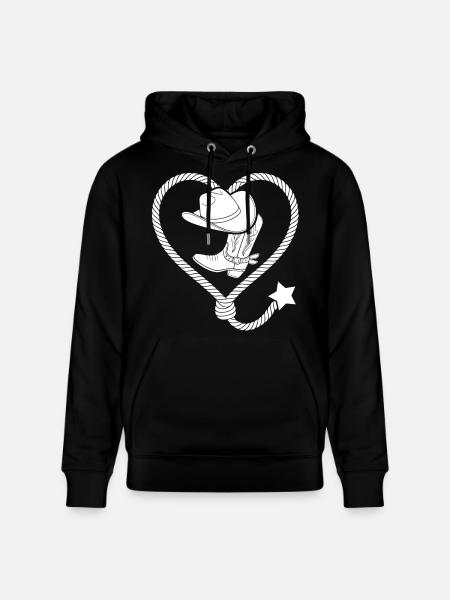 Heart Lasso Line Dance Stetson - Stanley/Stella CRUISER Unisex Organic Hoodie - black