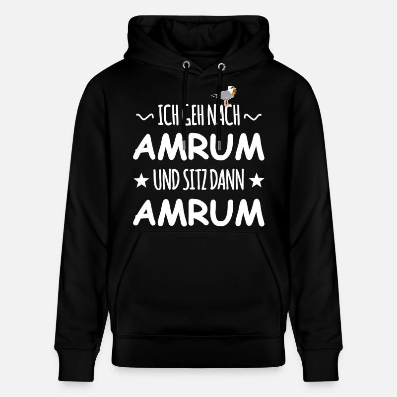 Amrum mit Schnaps Möwe - Stanley/Stella Unisex Bio-Hoodie CRUISER  - Schwarz
