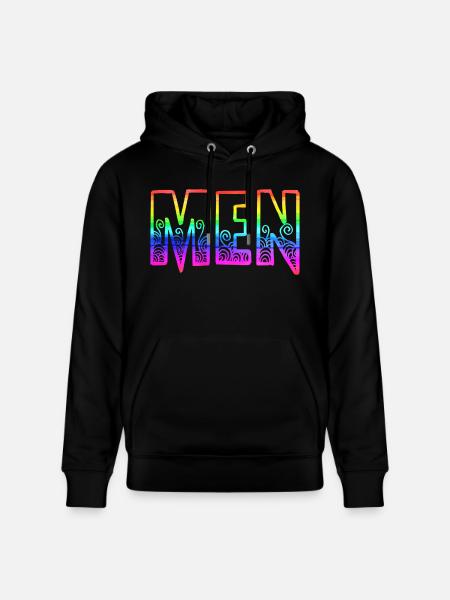 men rs regenbogen - Stanley/Stella Unisex Bio-Hoodie CRUISER  - Schwarz