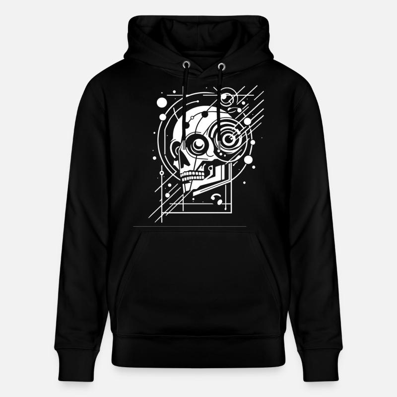 Cyber-Schädel Geometrie Neon - Stanley/Stella Unisex Bio-Hoodie CRUISER - Schwarz