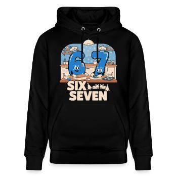 67 Meme italienisch lustig Backen Geschenk - Stanley/Stella Unisex Bio-Hoodie CRUISER  - Schwarz - Vorne - Alina (178cm) & Michal (187cm)