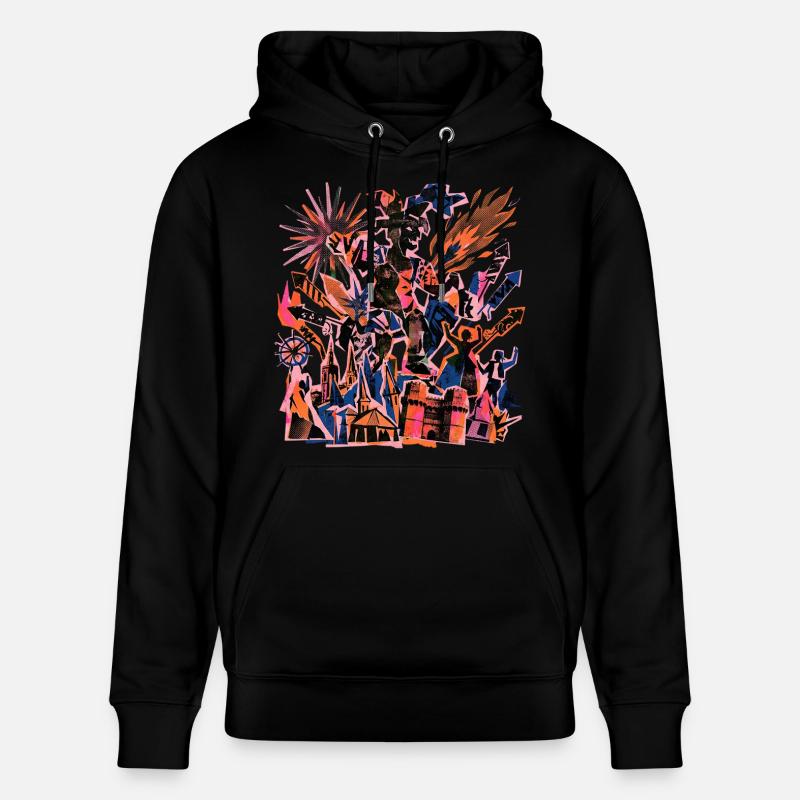 Fallas De Valencia Risographie - Stanley/Stella Unisex Bio-Hoodie CRUISER  - Schwarz