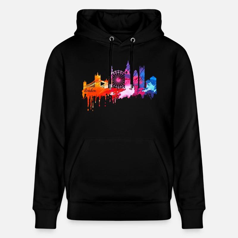 Londres Skyline Shirt - Sweat à capuche bio CRUISER Stanley/Stella Unisexe - noir