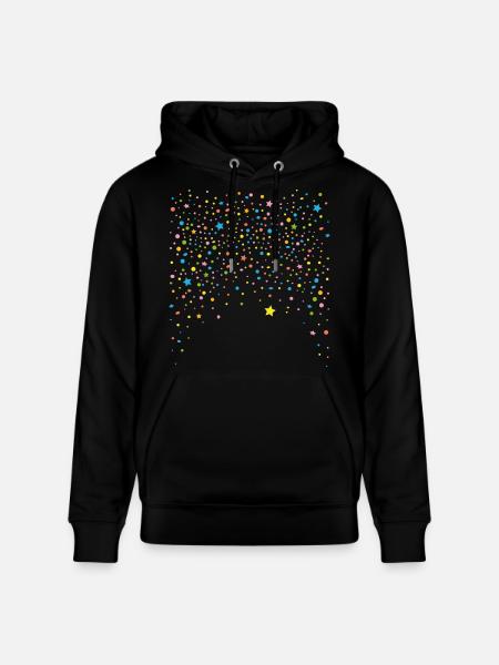 Silvester. Buntes Konfetti mit Sternen. - Stanley/Stella Unisex Bio-Hoodie CRUISER - Schwarz