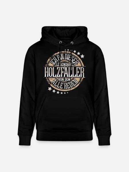 Holzfäller - Stanley/Stella Unisex Bio-Hoodie CRUISER - Schwarz