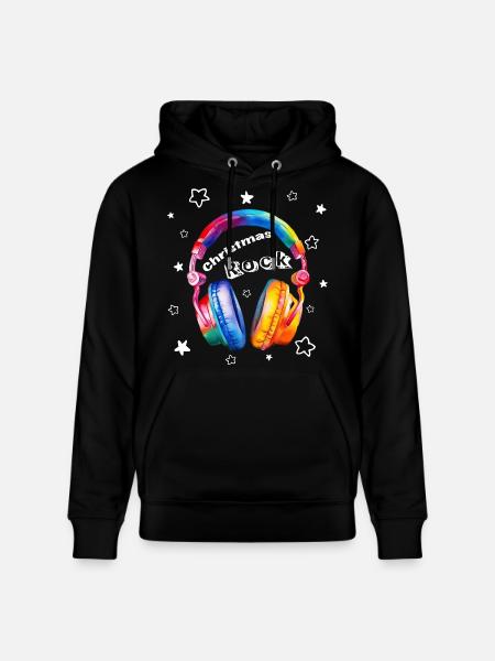 Christmas Rock Kopfhörer Weihnachten cool - Stanley/Stella Unisex Bio-Hoodie CRUISER - Schwarz