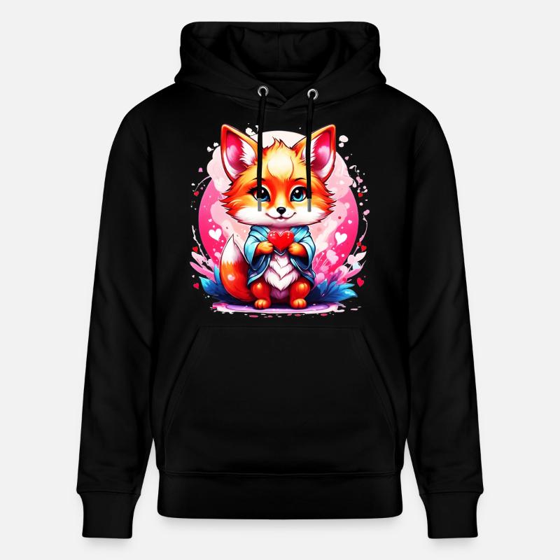 Kawaii Chibi Fox - Sweat à capuche bio CRUISER Stanley/Stella Unisexe - noir
