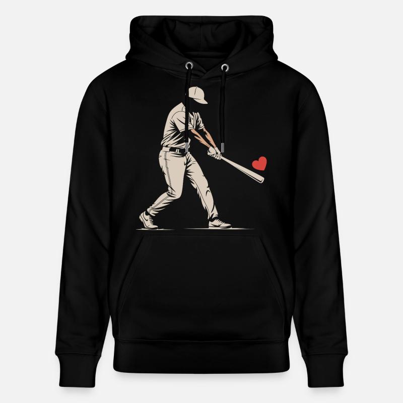 Silhouette Batteur Baseball Saint-Valentin - Sweat à capuche bio CRUISER Stanley/Stella Unisexe - noir