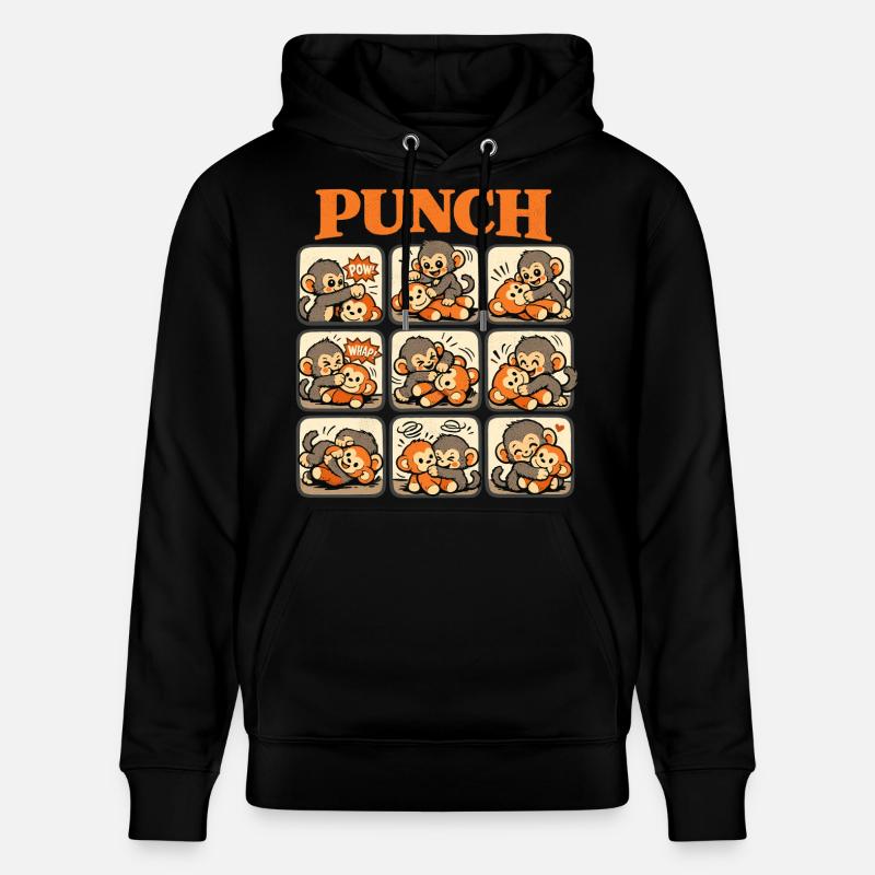 Singe Cooler Punch Bébé Singe mignon - Sweat à capuche bio CRUISER Stanley/Stella Unisexe - noir