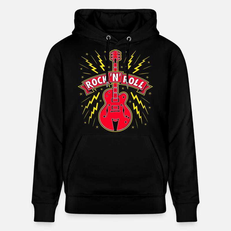 Guitar Rock 'N' Roll Banner - Stanley/Stella Unisex Bio-Hoodie CRUISER  - Schwarz
