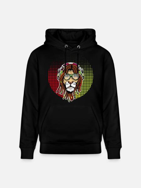 Rastafarian lion - Stanley/Stella CRUISER Unisex Organic Hoodie - black