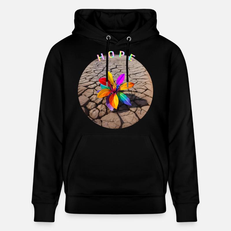 Fleur d’espoir arc-en-ciel - Sweat à capuche bio CRUISER Stanley/Stella Unisexe - noir