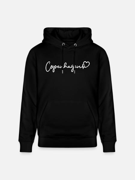 Copenhagen heartbeat - Stanley/Stella CRUISER Unisex Organic Hoodie - black