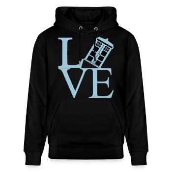 Love schwarz - Stanley/Stella Unisex Bio-Hoodie CRUISER  - Schwarz - Vorne - Alina (178cm) & Michal (187cm)