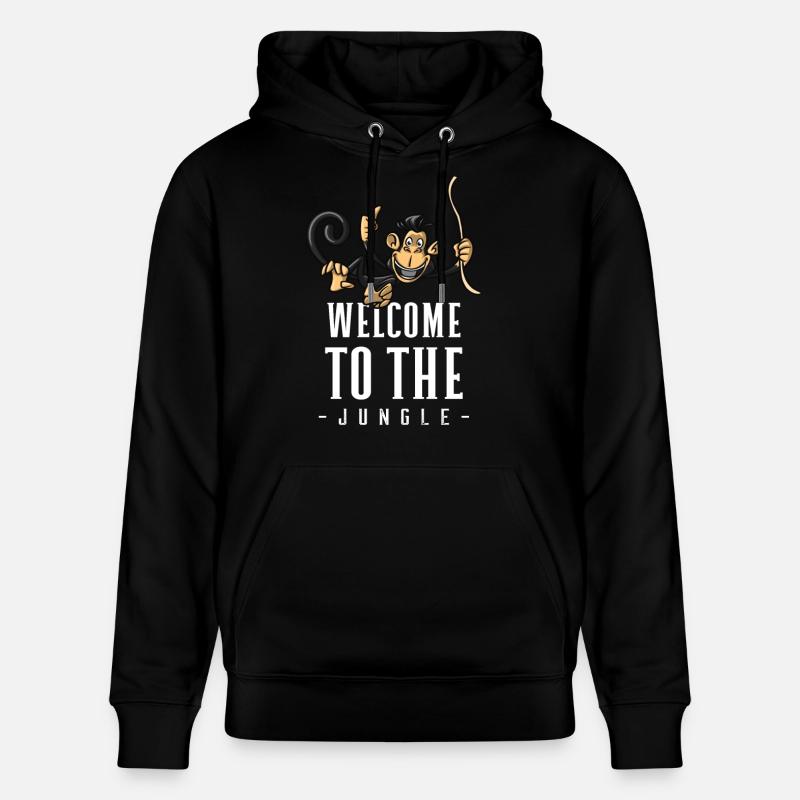 Jungle Monkey Bienvenue Design - Sweat à capuche bio CRUISER Stanley/Stella Unisexe - noir