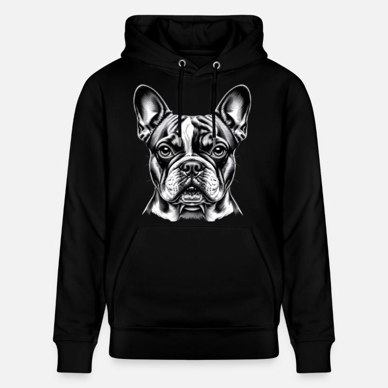 Tête de bouledogue français - Sweat à capuche bio CRUISER Stanley/Stella Unisexe - noir