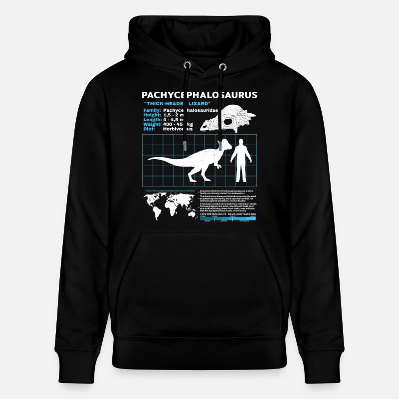 Pachycephalosaurus Fact Sheet - Stanley/Stella Unisex Bio-Hoodie CRUISER - Schwarz