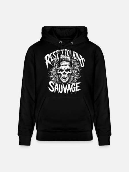 Bleib wild Immer Schädel - Stanley/Stella Unisex Bio-Hoodie CRUISER - Schwarz