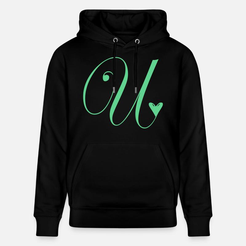 Monogramme U Cœur Vigne - Sweat à capuche bio CRUISER Stanley/Stella Unisexe - noir