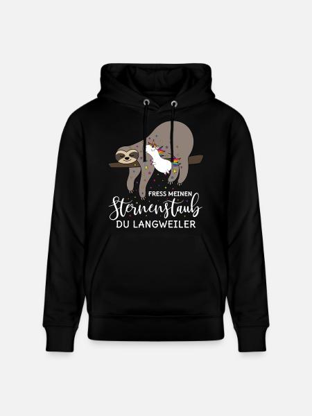 Sloth unicorn siger at spise min stardust - Stanley/Stella CRUISER økologisk unisex-hoodie - sort