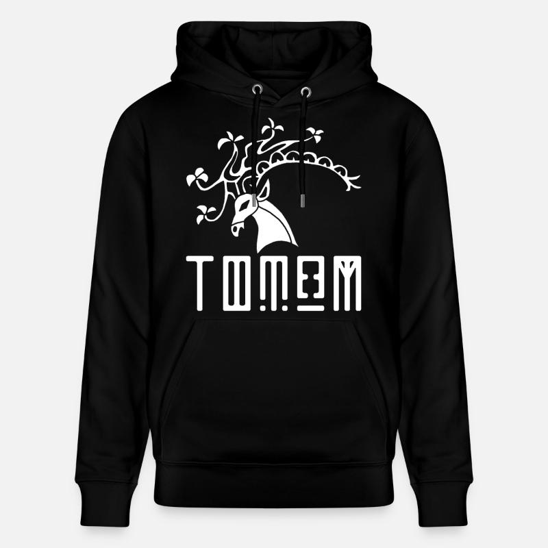 Cerf blanc animal totem - Sweat à capuche bio CRUISER Stanley/Stella Unisexe - noir