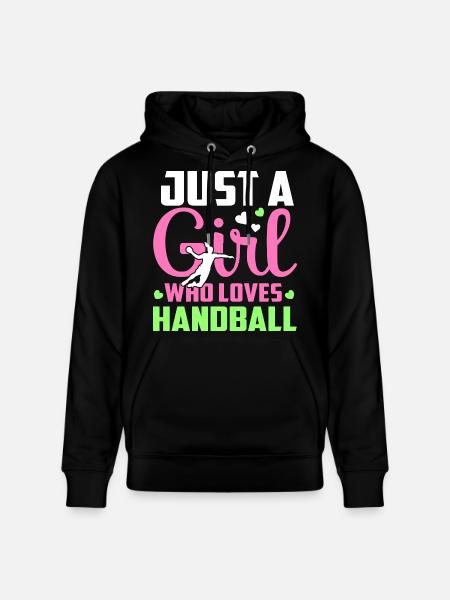 einfach ein Mädchen, das Handball liebt - Stanley/Stella Unisex Bio-Hoodie CRUISER  - Schwarz