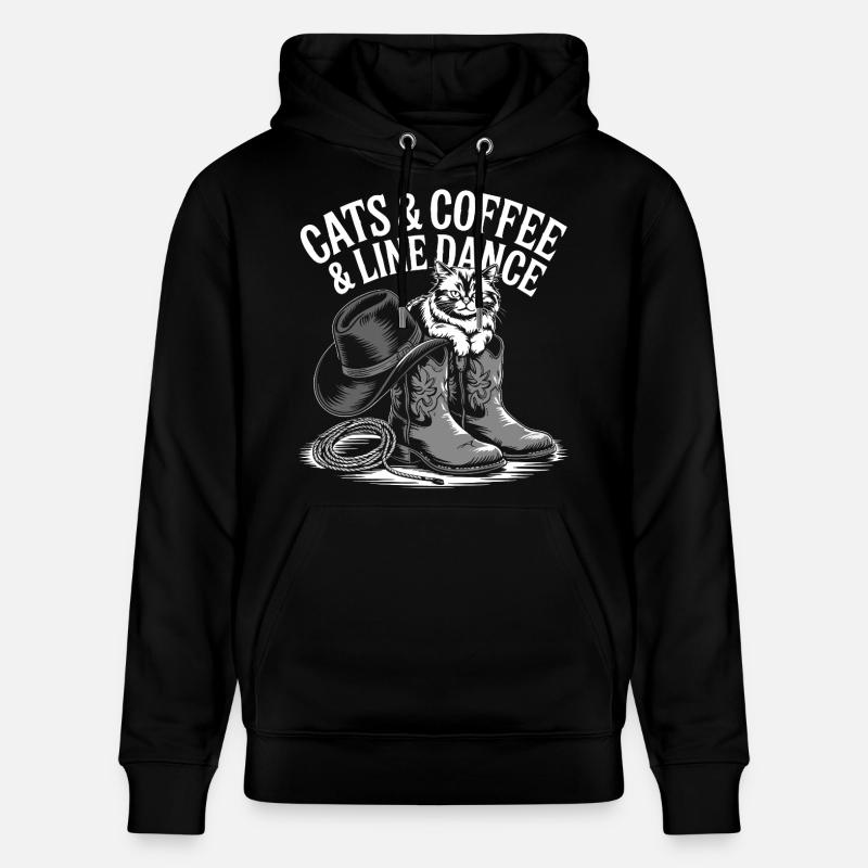 Cat Coffee Western Line Danse - Sweat à capuche bio CRUISER Stanley/Stella Unisexe - noir