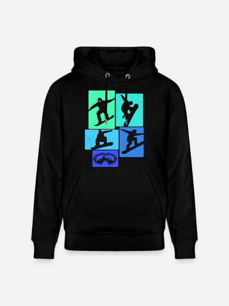 Snowboarden Retro Snowboard Snowboarding Snowboard - Stanley/Stella CRUISER Unisex Organic Hoodie - black