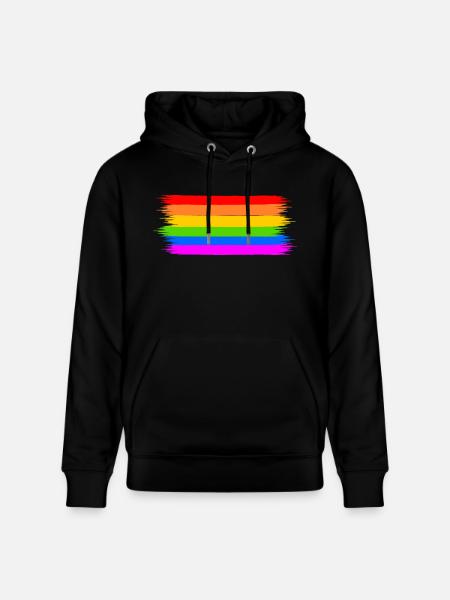 rainbow flag - Stanley/Stella CRUISER Unisex Organic Hoodie - black