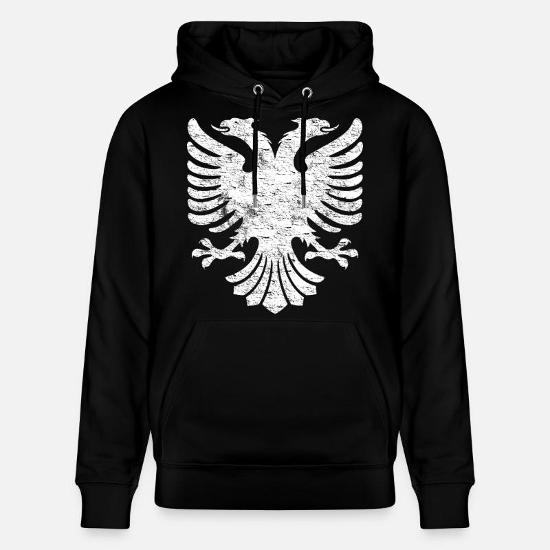 Aigle bicéphale albanais Shqiptar Albanie - Sweat à capuche bio CRUISER Stanley/Stella Unisexe - noir