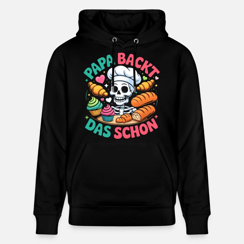 Papa Baking Skeleton Chef - Sweat à capuche bio CRUISER Stanley/Stella Unisexe - noir