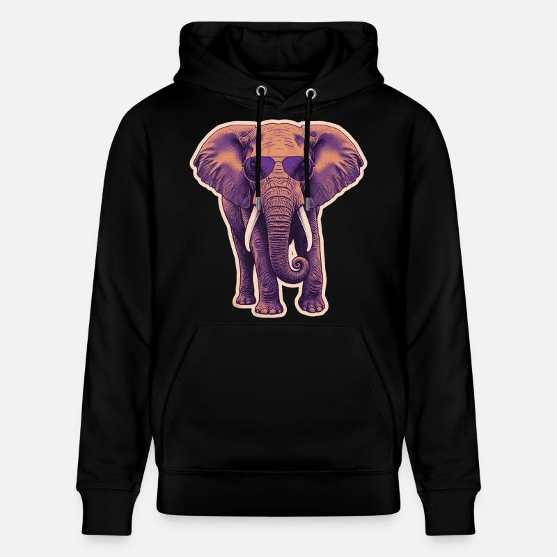 Lunettes d’été éléphant - Sweat à capuche bio CRUISER Stanley/Stella Unisexe - noir