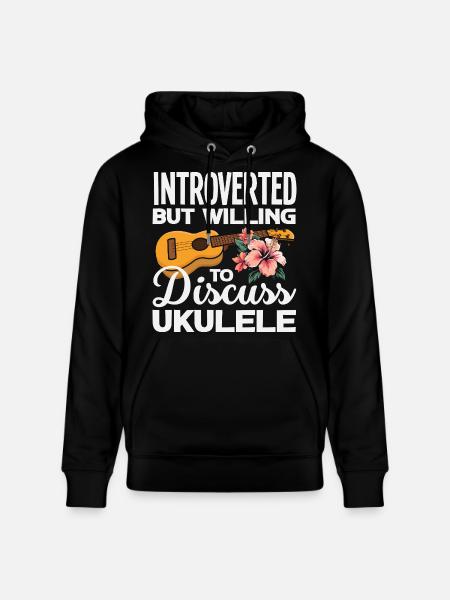 Funny Ukulele Designs and Sayings - Stanley/Stella CRUISER Unisex Organic Hoodie - black