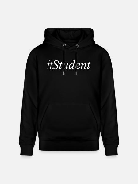 #Student Logo White - Stanley/Stella CRUISER Unisex Organic Hoodie - black