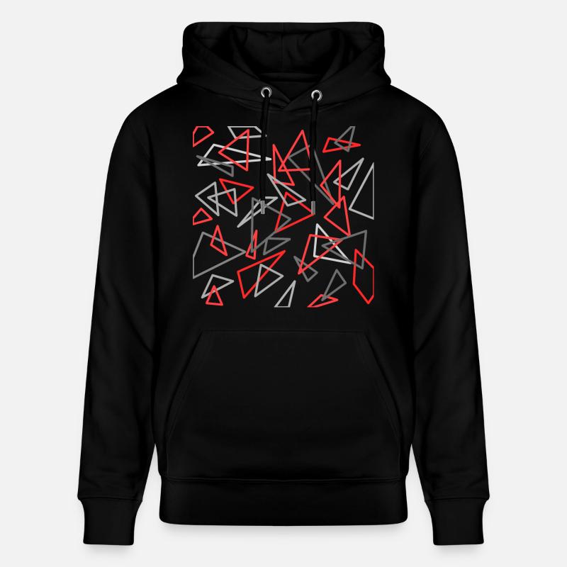 Triangle design rouge / gris - Sweat à capuche bio CRUISER Stanley/Stella Unisexe - noir