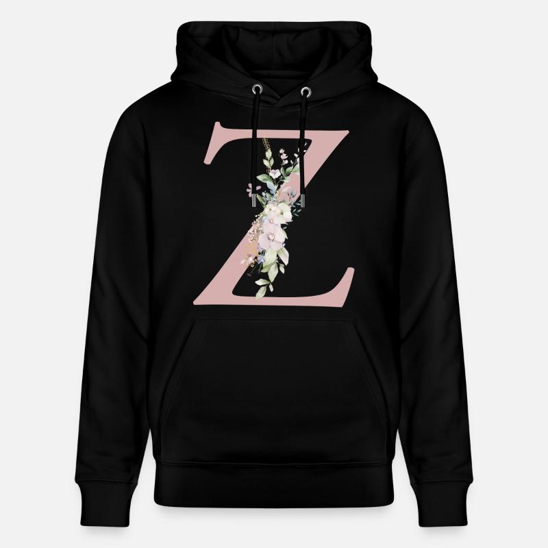 Z Monogram, Floral, Personnalisable - Sweat à capuche bio CRUISER Stanley/Stella Unisexe - noir