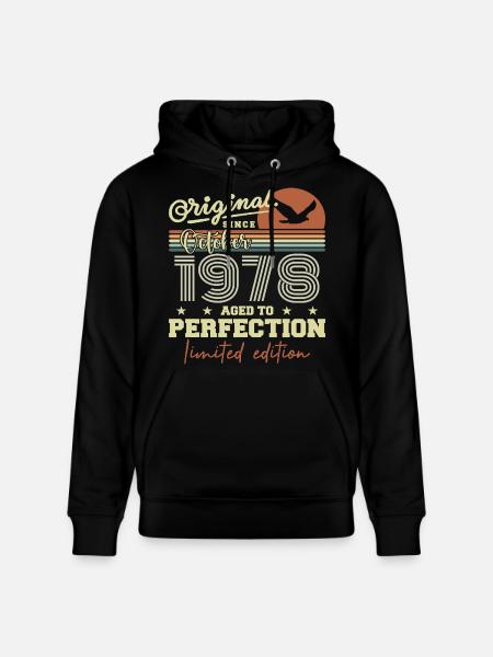 1978 October 1978 Birthday October 1978 - Stanley/Stella CRUISER Unisex Organic Hoodie - black
