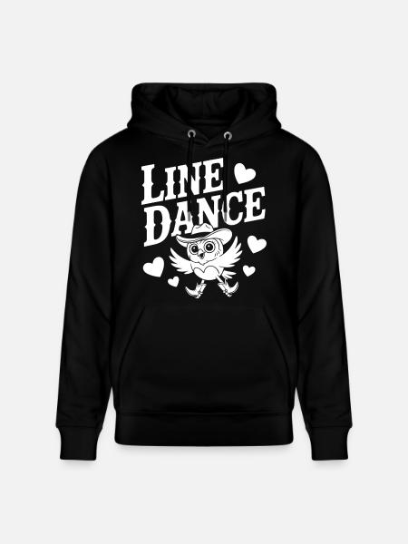 Verspieltes Linedance Design mit Eule - Stanley/Stella Unisex Bio-Hoodie CRUISER - Schwarz
