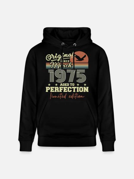 Birthday March 1975 - Stanley/Stella CRUISER Unisex Organic Hoodie - black