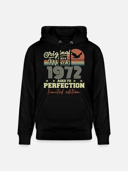 Birthday March 1972 - Stanley/Stella CRUISER Unisex Organic Hoodie - black