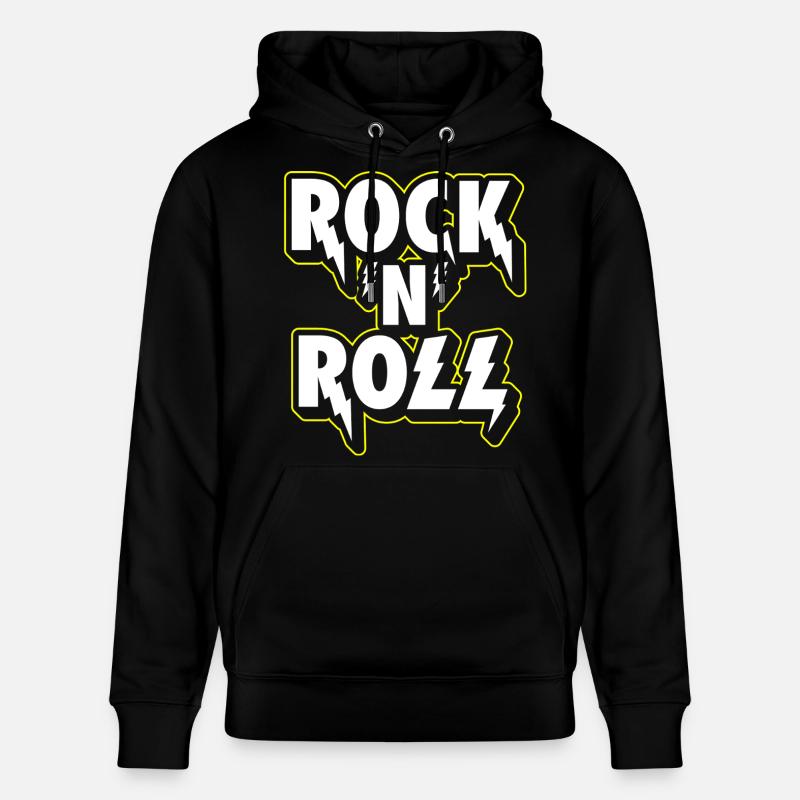 Rock 'N' Roll Lightning 3D-Logo - Stanley/Stella Unisex Bio-Hoodie CRUISER  - Schwarz
