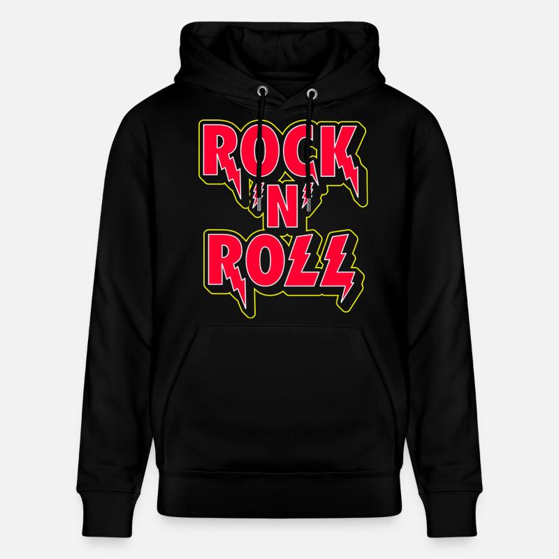 Rock 'N' Roll 3D Logo - Stanley/Stella CRUISER Unisex Organic Hoodie - black