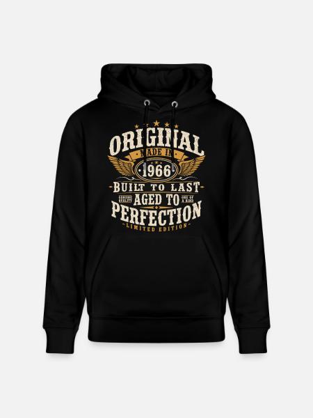 Original 1966 Vintage Vintage Birthday Gift - Stanley/Stella CRUISER Unisex Organic Hoodie - black