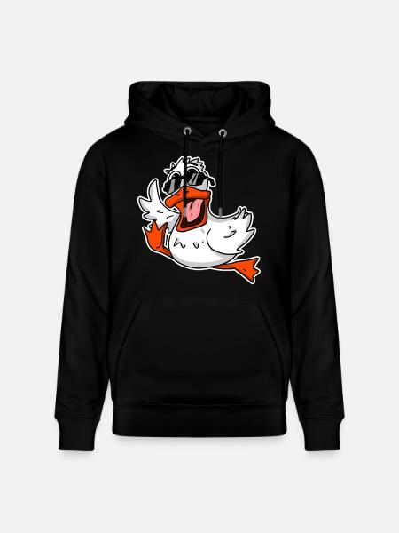 Cool duck with sunglasses - Stanley/Stella CRUISER Unisex Organic Hoodie - black
