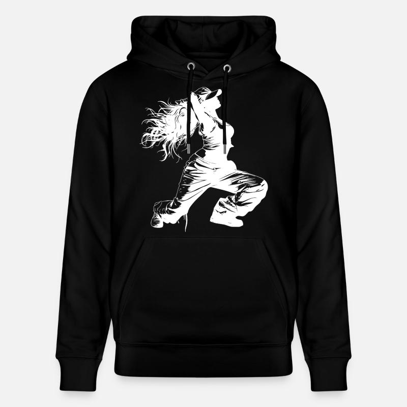 Breakdancerin Zeichnung - Stanley/Stella Unisex Bio-Hoodie CRUISER  - Schwarz