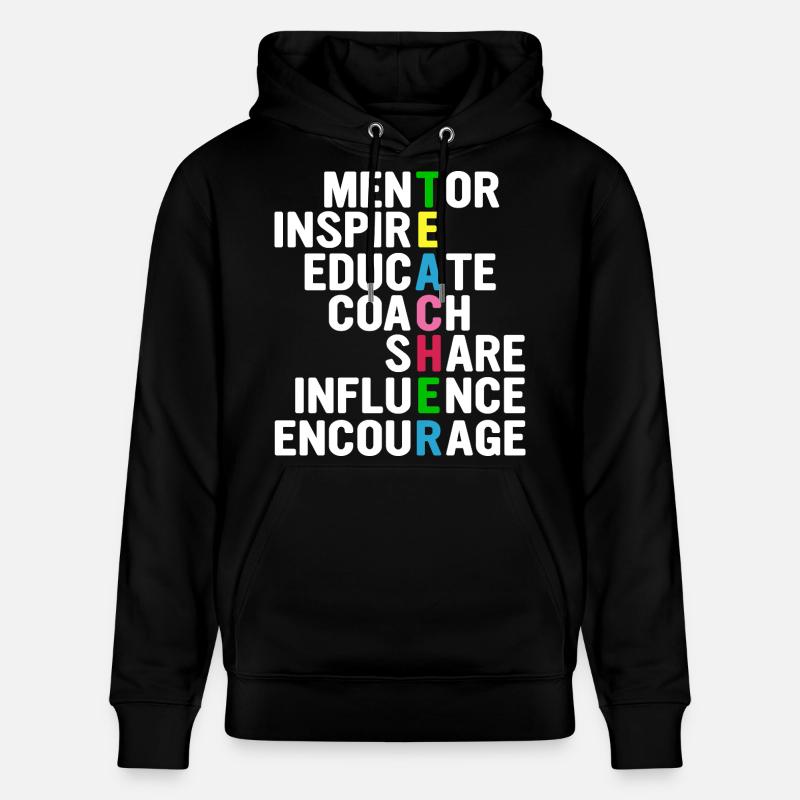 Professeur Acrostichon : Mentorer, Inspirer,... - Sweat à capuche bio CRUISER Stanley/Stella Unisexe - noir