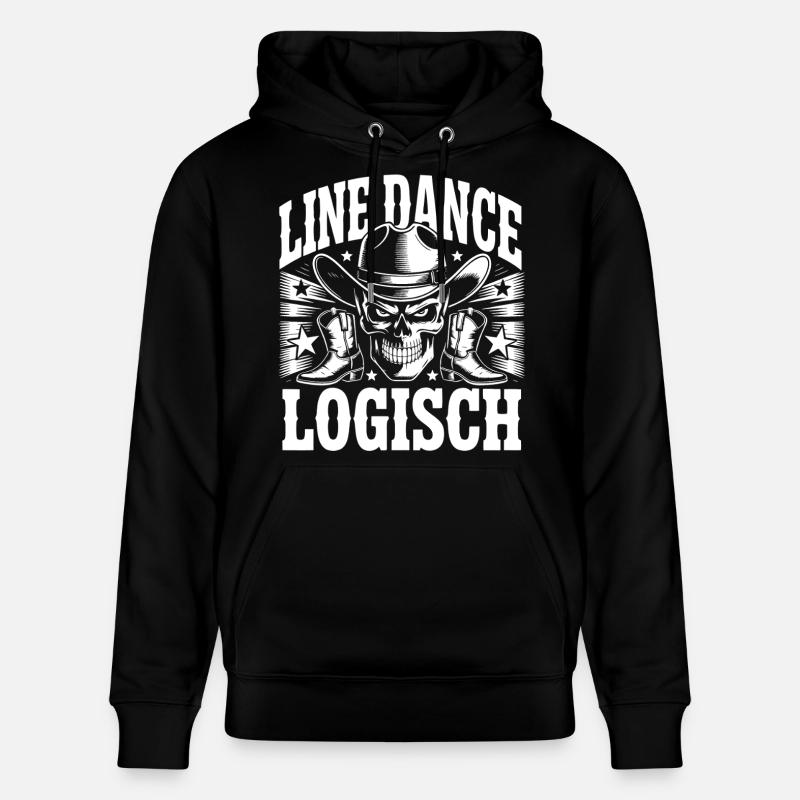 Line Dance Schädel Western Boots - Stanley/Stella Unisex Bio-Hoodie CRUISER - Schwarz